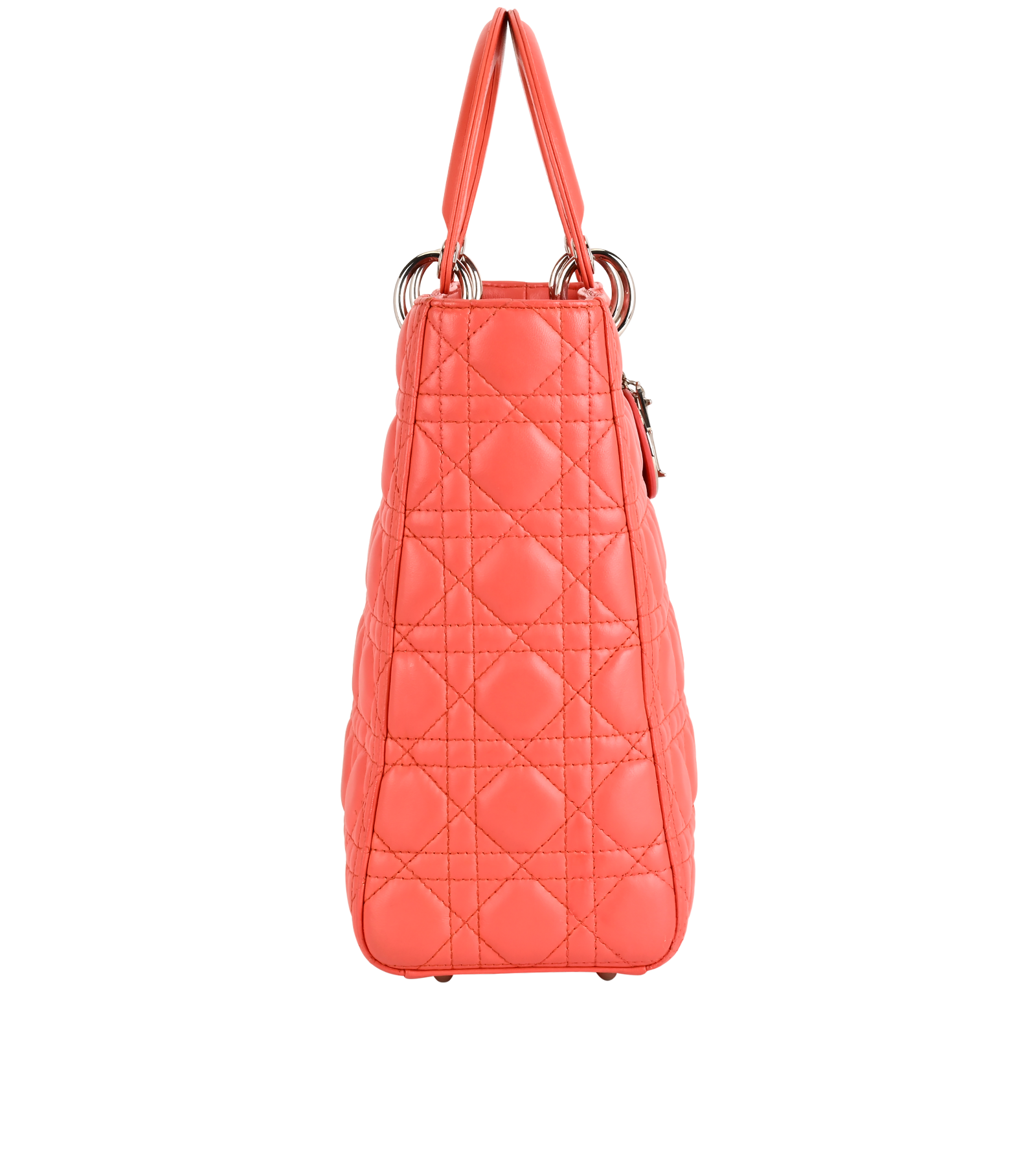 Large Lady Dior, &pound;1,700, Handbags, Orange, Leather, Side view